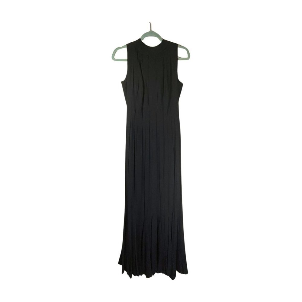 Sydney North 1960s Black Halter‐Keyhole Evening Gown • Old-Hollywood Vintage S
